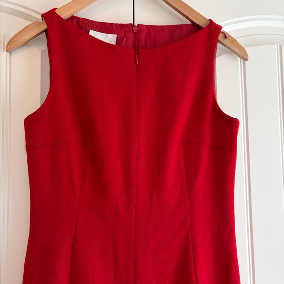 Akris Punto Red Wool Women's Sleeveless Dress Size US 4 Zipper Accent Career - Picture 2 of 16